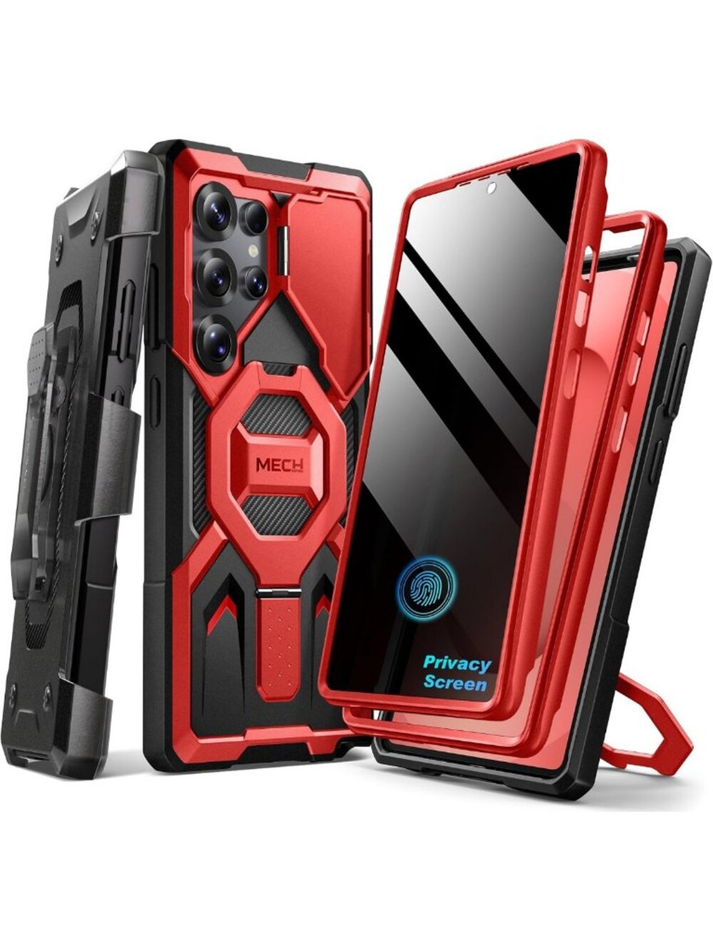Magnetic Stand Case for Samsung Galaxy S25 Ultra - Red, Durable & Stylish Design